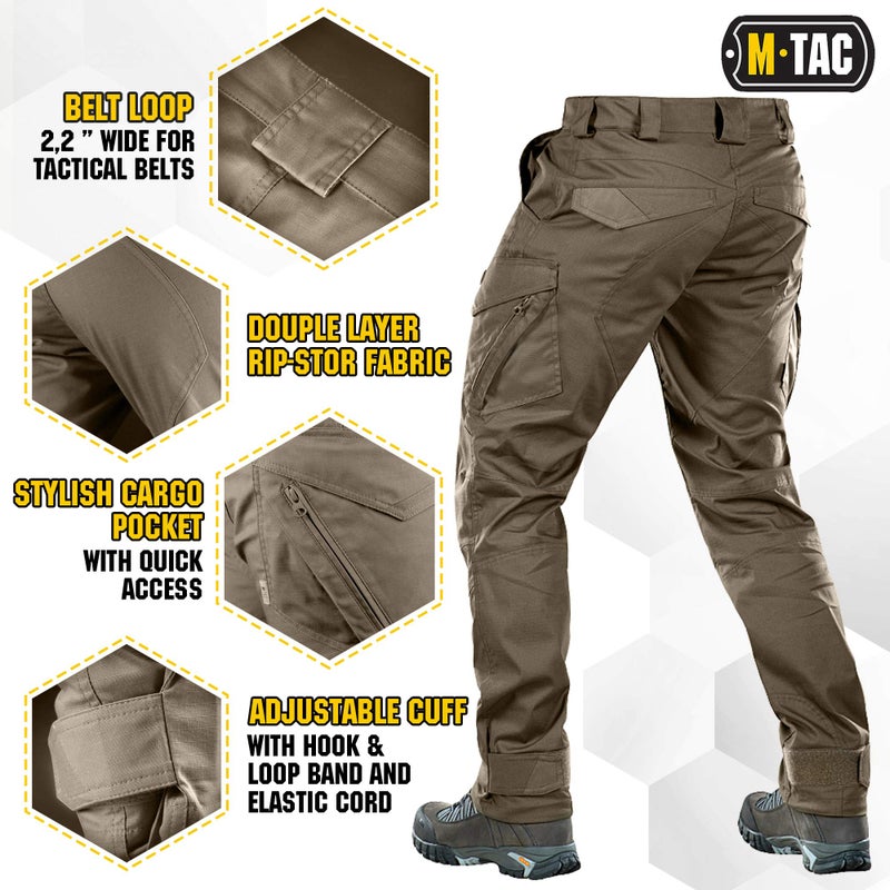 M-Tac Aggressor Flex Tactical Cargo Pants for Men â€“ Durable Rip-Stop Cargo Work Trousers with Reinforced Knees, Stretch Fit and Outdoor Comfort (Dark Olive, 40/36) - Image 4
